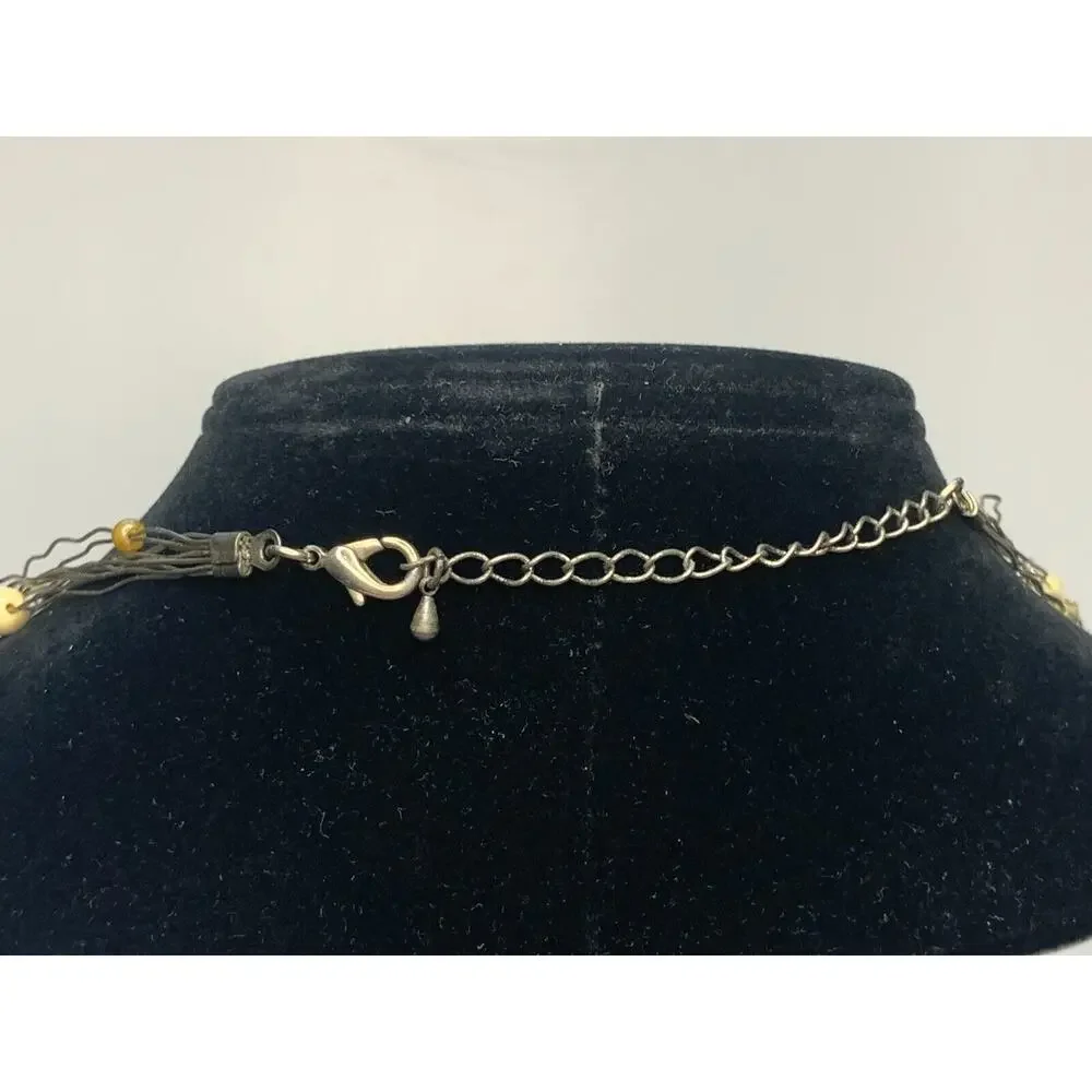 Wire & Bead Woven Necklace, 18 Length